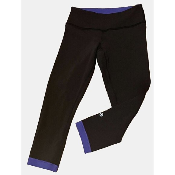 LULULEMON Wunder Under Reversible Purple Black Low-Rise Yoga Leggings Pants - Picture 5 of 8